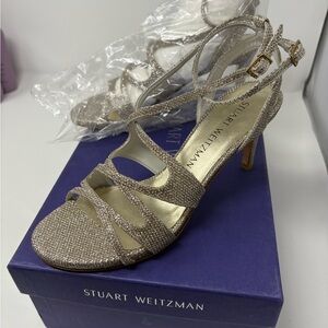 Stuart Weitzman “sunset strip” ankle strap heel